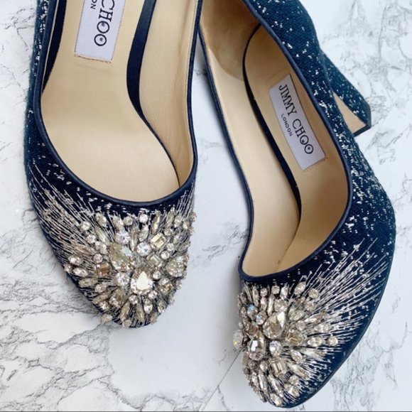 Jimmy Choo Shoes - Jimmy Choo Starburst Crystal Pump Block Heels